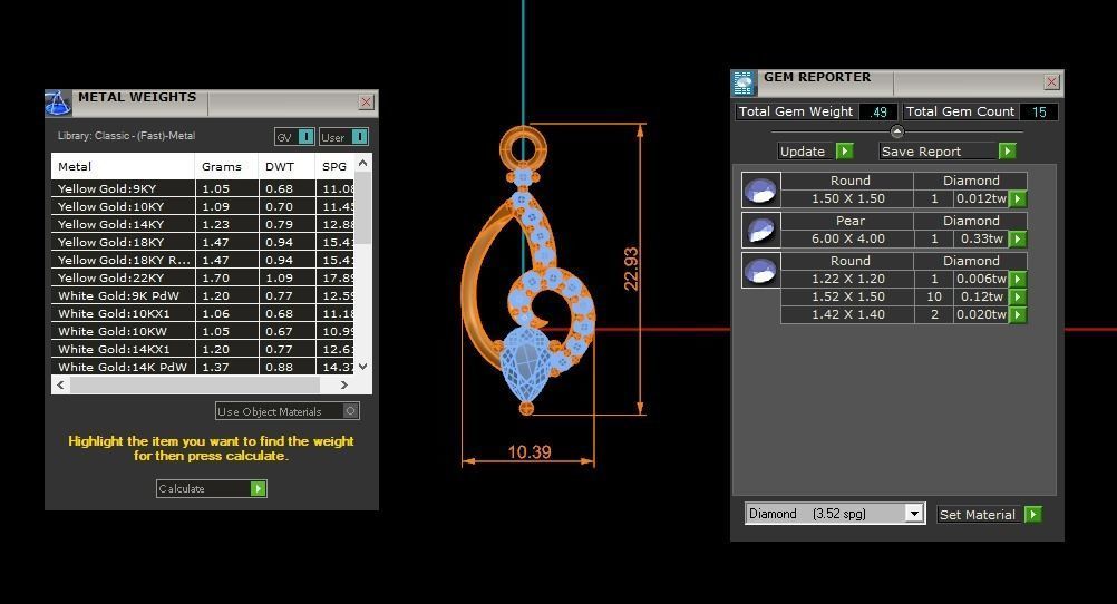 Women Diamond Pendants 3dm STL OBJ FBX Renders Details 3D print model_3