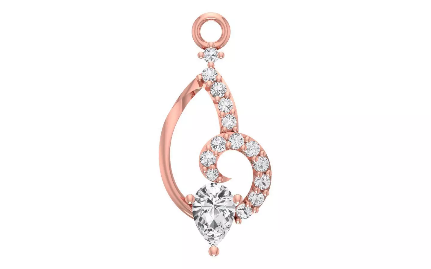 Women Diamond Pendants 3dm STL OBJ FBX Renders Details 3D print model_0