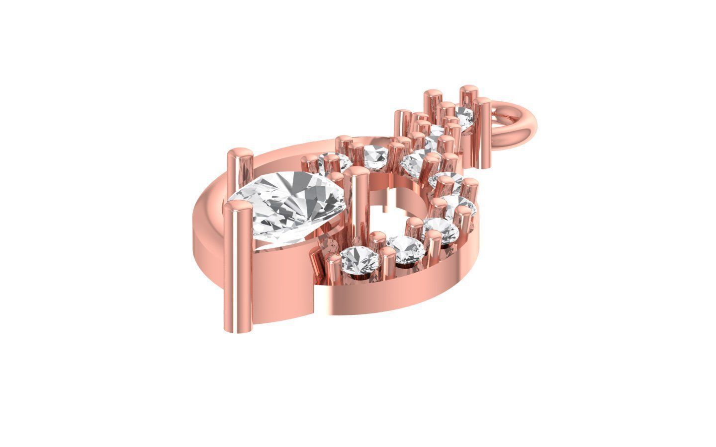 Women Diamond Pendants 3dm STL OBJ FBX Renders Details 3D print model_1