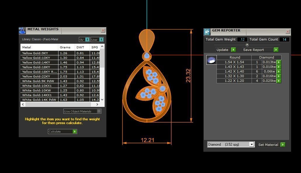 Women Diamond Pendants 3dm STL OBJ FBX Renders Details 3D print model_3
