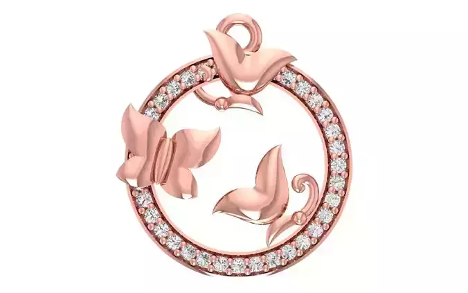 Women Diamond Pendants 3dm STL OBJ FBX Renders Details