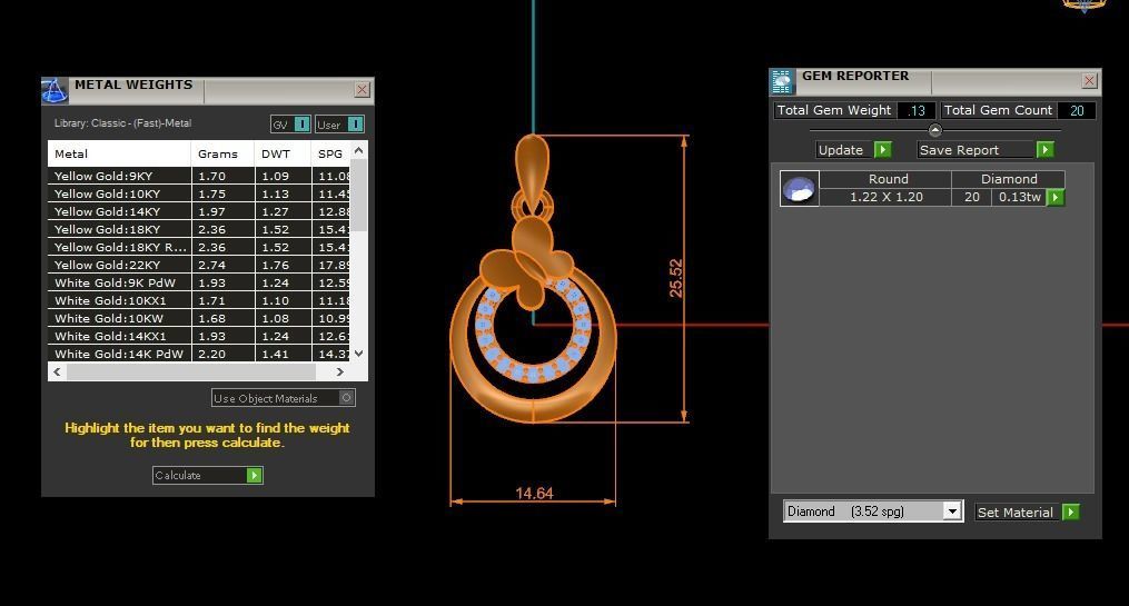 Women Diamond Pendants 3dm STL OBJ FBX Renders Details 3D print model_3