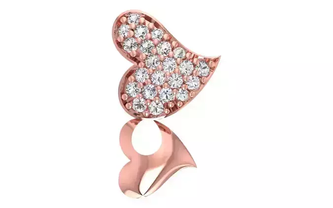 Women Diamond Heart Pendants 3dm STL OBJ FBX Renders Details