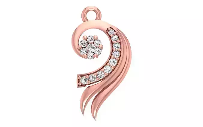 Women Diamond Pendants 3dm STL OBJ FBX Renders Details