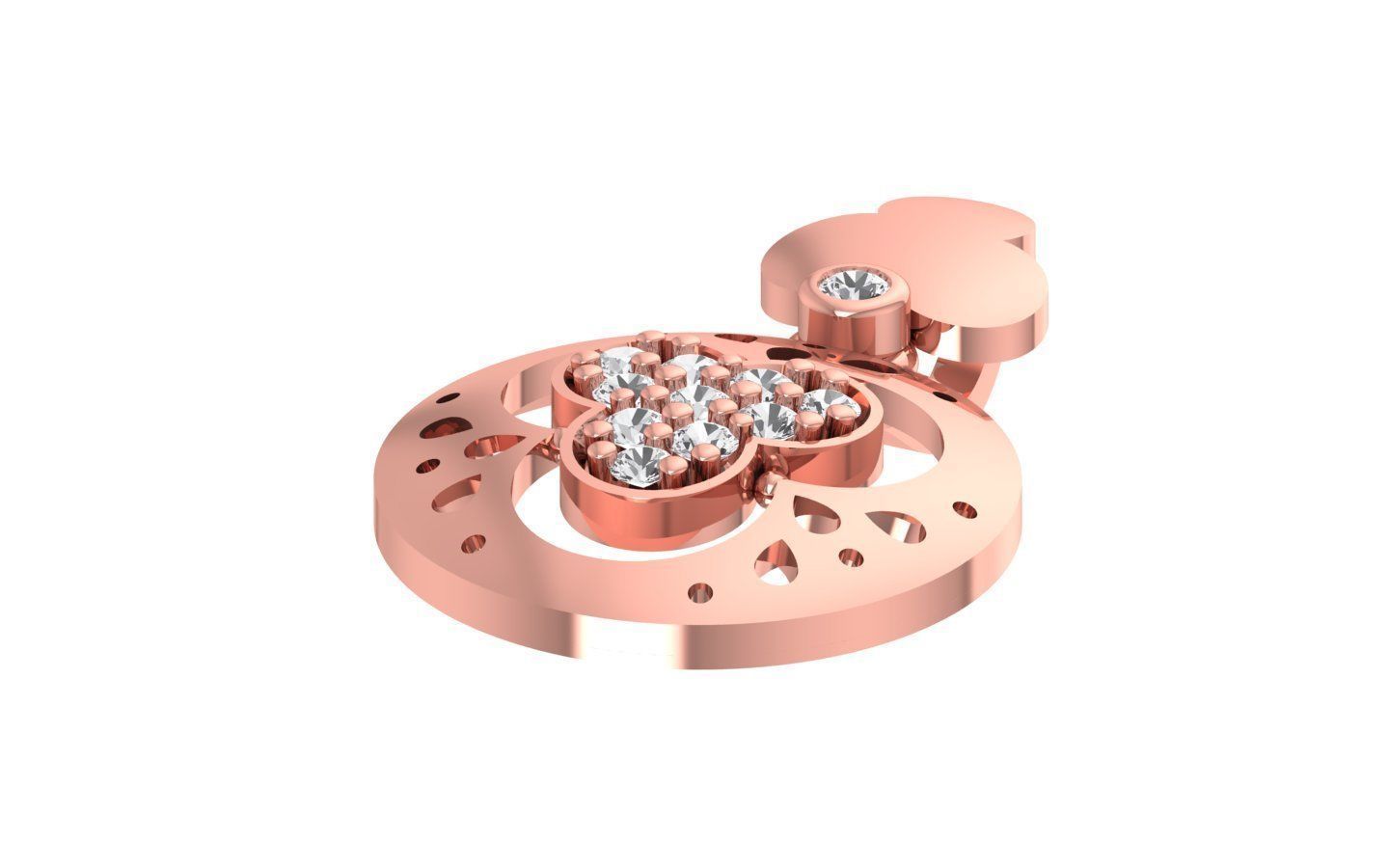 Women Diamond Pendants 3dm STL OBJ FBX Renders Details 3D print model_1