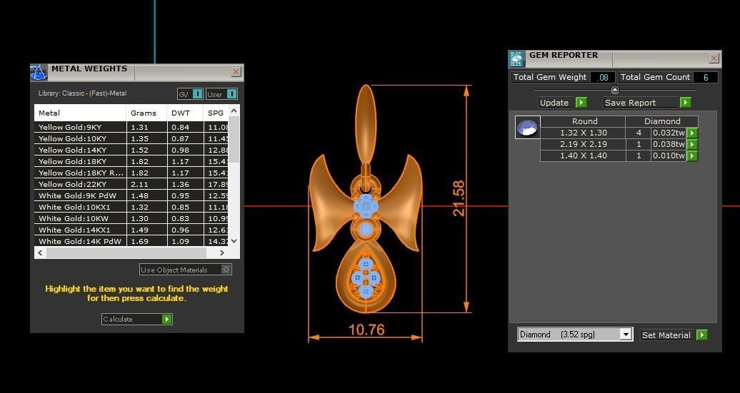 Women Diamond Pendants 3dm STL OBJ FBX Renders Details 3D print model_3