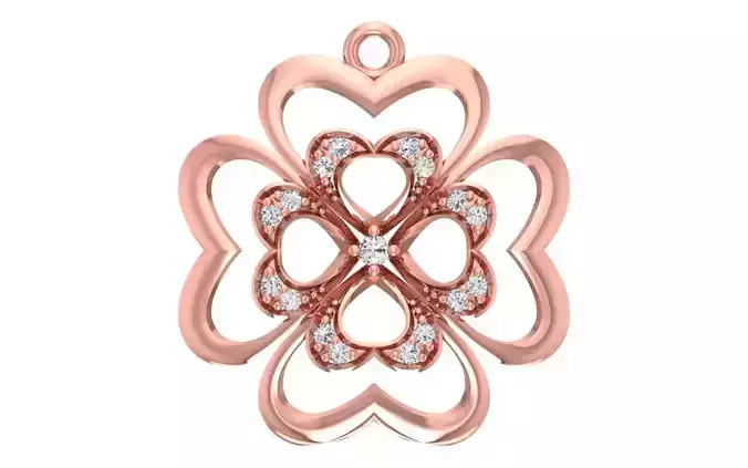 Women Diamond Heart Pendants 3dm STL OBJ FBX Renders Details