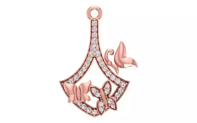 Women Diamond Pendants 3dm STL OBJ FBX Renders Details