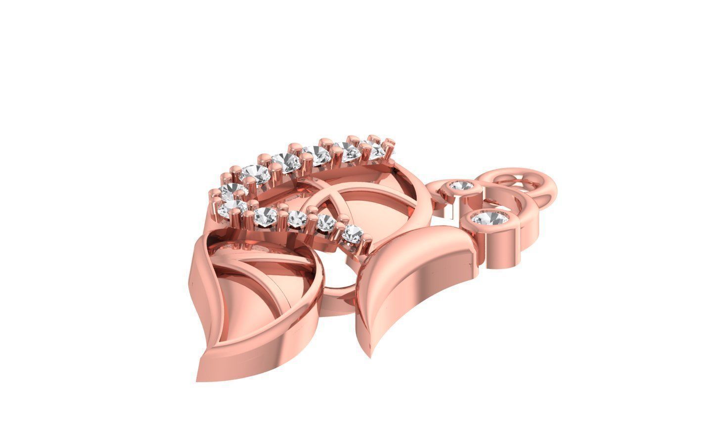 Women Diamond Pendants 3dm STL OBJ FBX Renders Details 3D print model_1