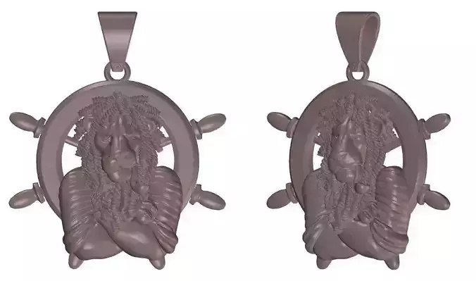 Old man Lion face Vastu Pendant Necklace for men