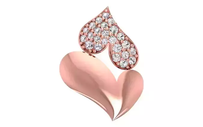 Women Diamond Heart Pendants 3dm STL OBJ FBX Renders Details