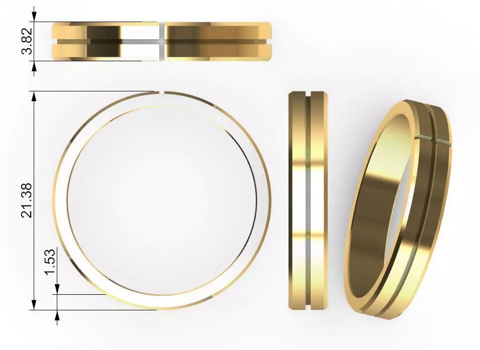 Wedding Ring Simple Design part 1 3D print model