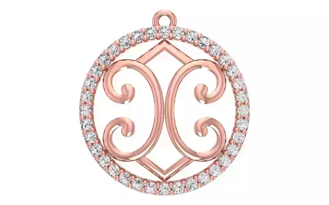Women Diamond Pendants 3dm STL OBJ FBX Renders Details