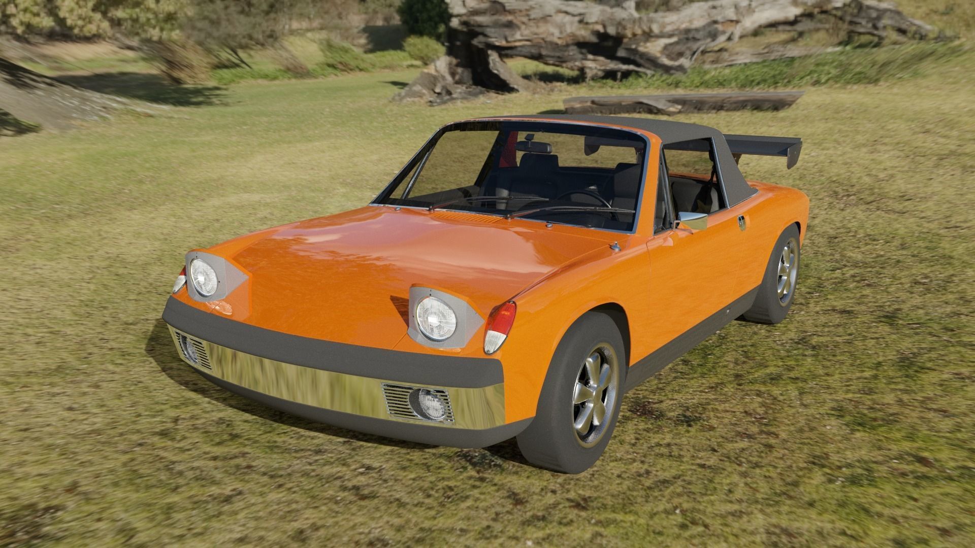 Porsche 914-6 with Engine Sounds Low-poly 3D model_3
