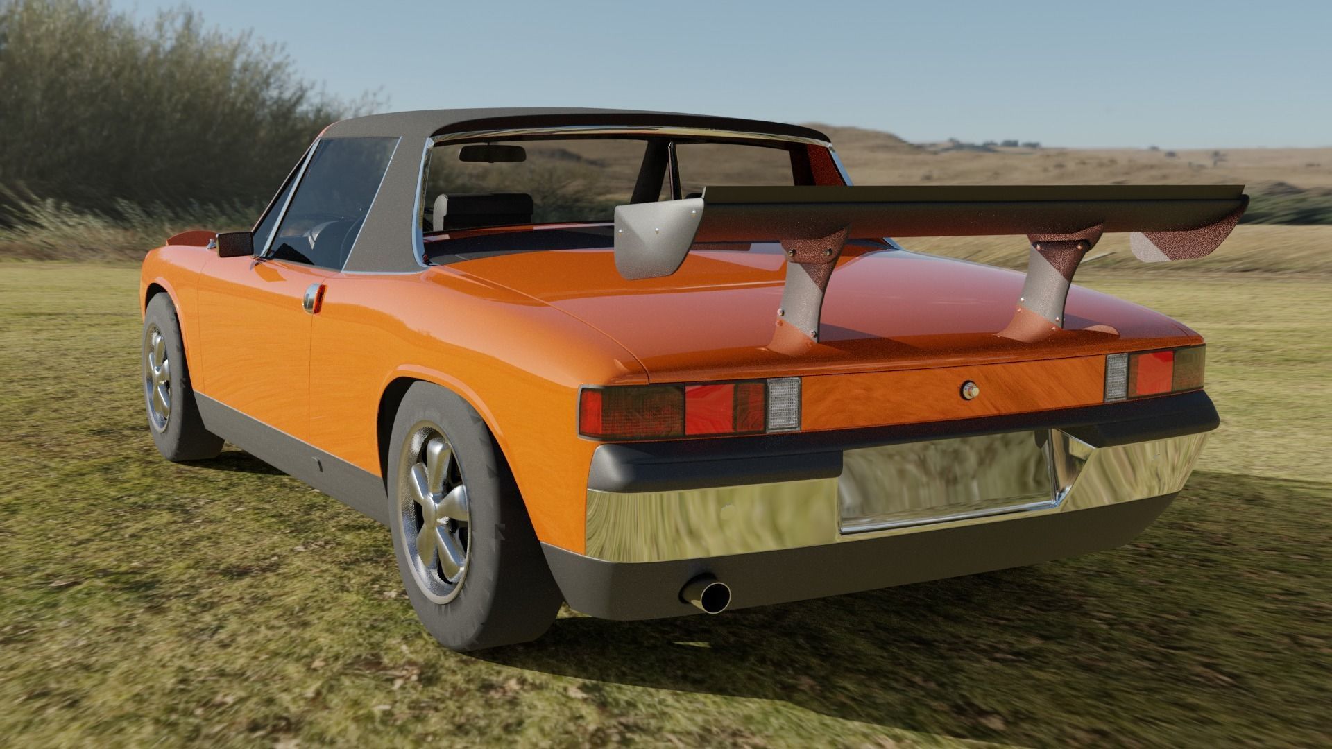 Porsche 914-6 with Engine Sounds Low-poly 3D model_12