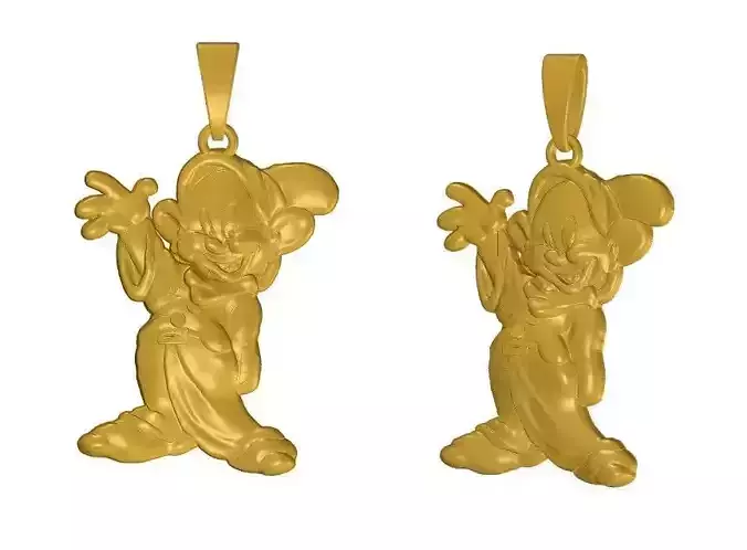 Dwarf Mickey mouse Pendant or necklace 3D print model