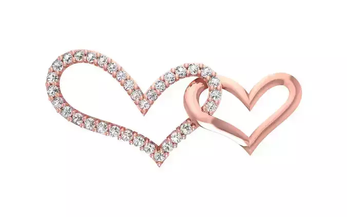 Women Diamond Heart Pendants 3dm STL OBJ FBX Renders Details