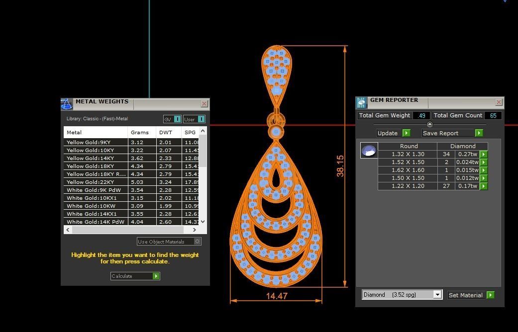 Women Diamond Pendants 3dm STL OBJ FBX Renders Details 3D print model_3