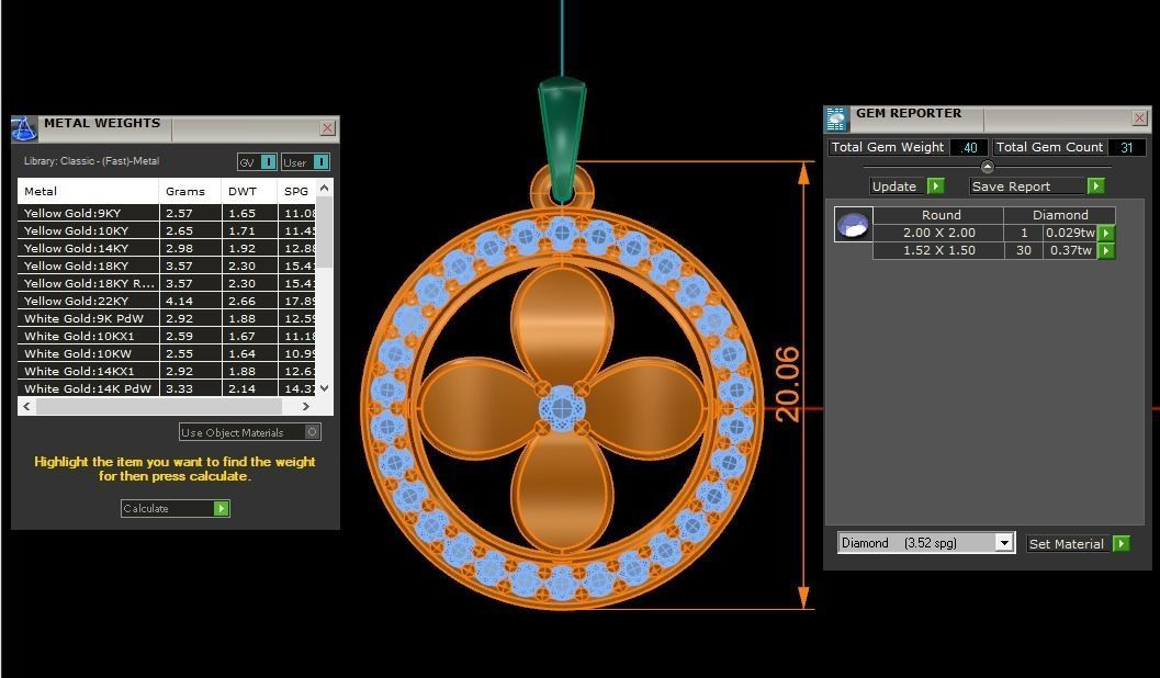 Women Diamond Pendants 3dm STL OBJ FBX Renders Details 3D print model_3