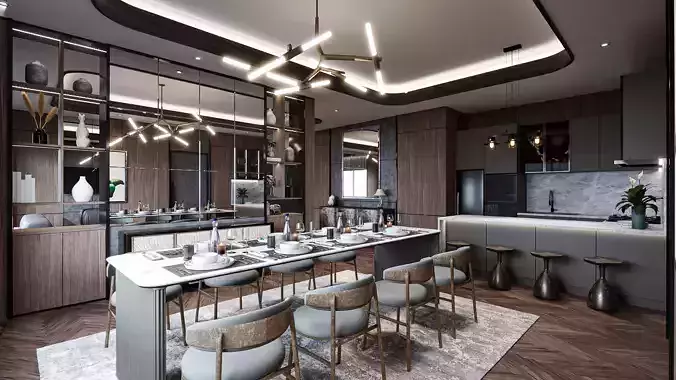 President Suite Hotel Blender - Fbx - Obj 3D model