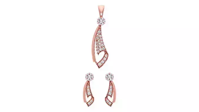 Women Earrings Pendants Sets 3dm STL OBJ FBX Renders Details