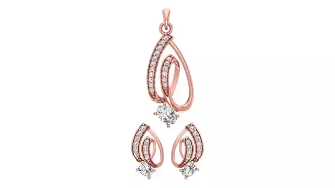 Women Earrings Pendants Sets 3dm STL OBJ FBX Renders Details