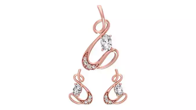 Women Earrings Pendants Sets 3dm STL OBJ FBX Renders Details