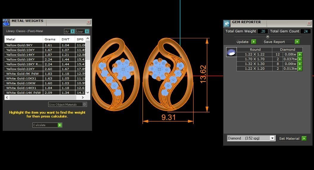 Women Earrings Pendants Sets 3dm STL OBJ FBX Renders Details 3D print model_8