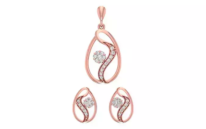 Women Earrings Pendants Sets 3dm STL OBJ FBX Renders Details