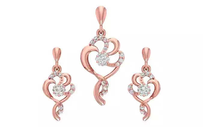 Women Earrings Pendants Sets 3dm STL OBJ FBX Renders Details