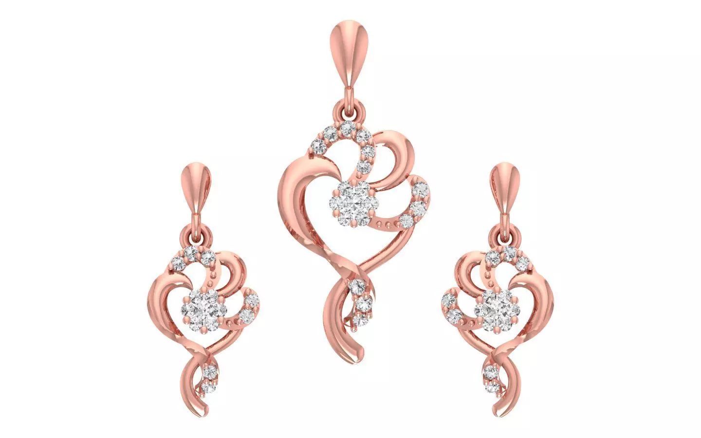 Women Earrings Pendants Sets 3dm STL OBJ FBX Renders Details 3D print model_0