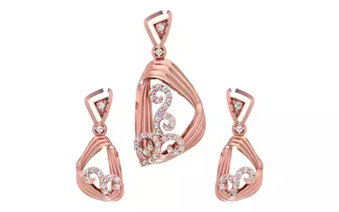 Women Earrings Pendants Sets 3dm STL OBJ FBX Renders Details