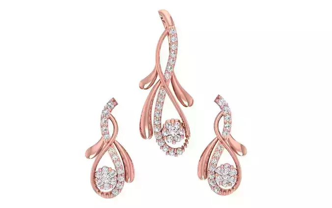 Women Earrings Pendants Sets 3dm STL OBJ FBX Renders Details
