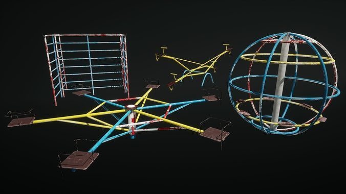Old Playground Low-poly 3D model