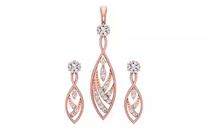 Women Earrings Pendants Sets 3dm STL OBJ FBX Renders Details