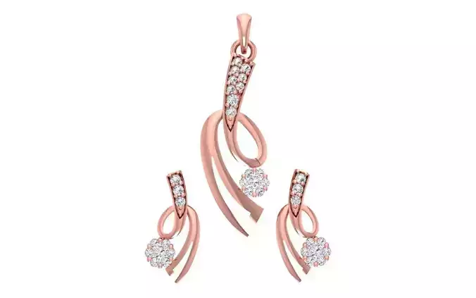 Women Earrings Pendants Sets 3dm STL OBJ FBX Renders Details