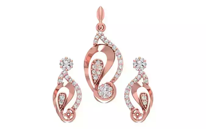 Women Earrings Pendants Sets 3dm STL OBJ FBX Renders Details
