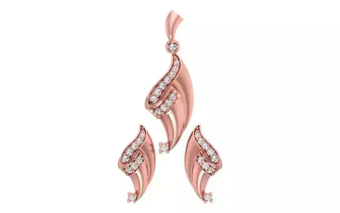 Women Earrings Pendants Sets 3dm STL OBJ FBX Renders Details
