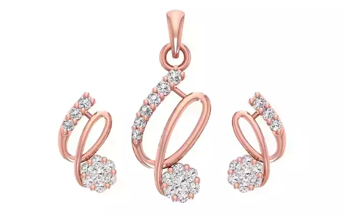 Women Earrings Pendants Sets 3dm STL OBJ FBX Renders Details