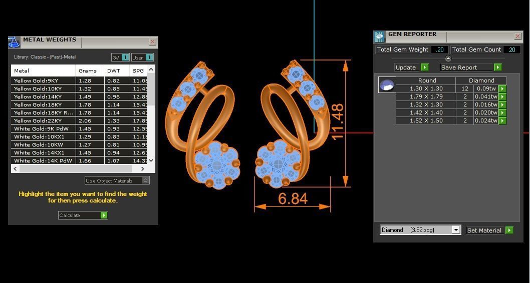 Women Earrings Pendants Sets 3dm STL OBJ FBX Renders Details 3D print model_7