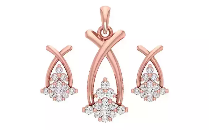 Women Earrings Pendants Sets 3dm STL OBJ FBX Renders Details