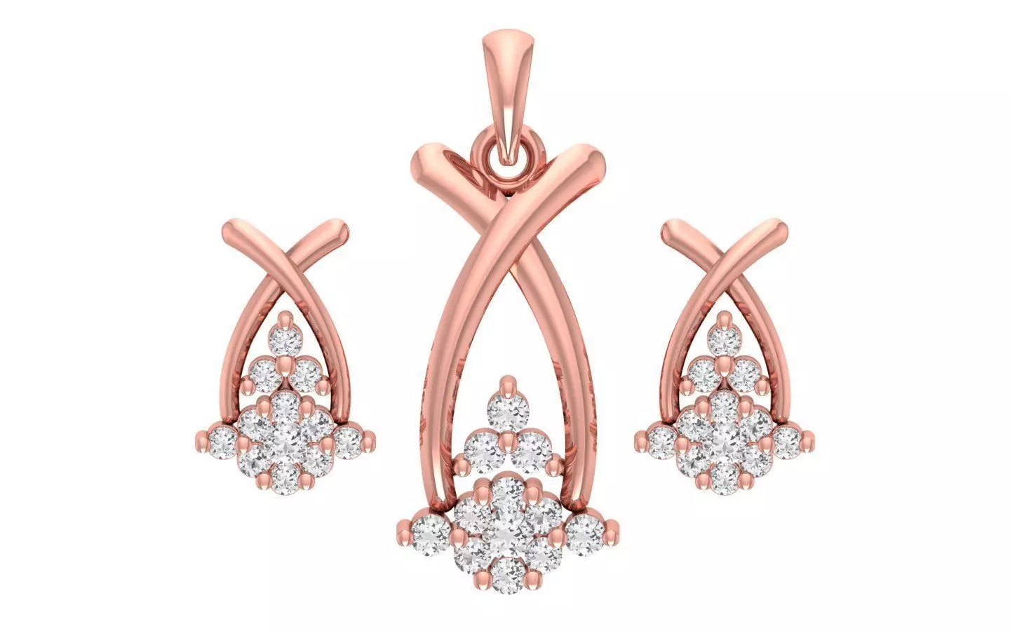 Women Earrings Pendants Sets 3dm STL OBJ FBX Renders Details 3D print model_0