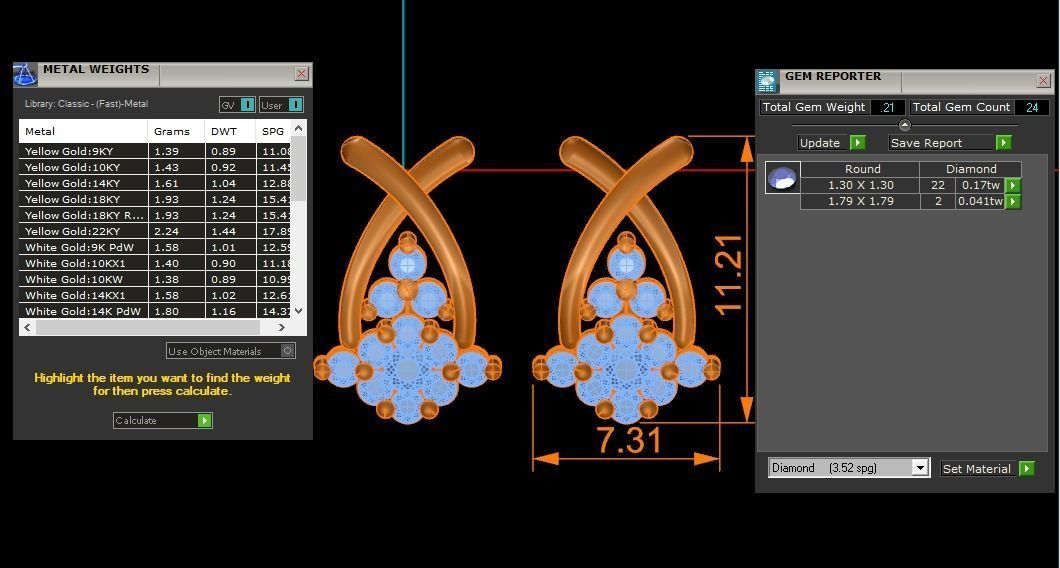 Women Earrings Pendants Sets 3dm STL OBJ FBX Renders Details 3D print model_7