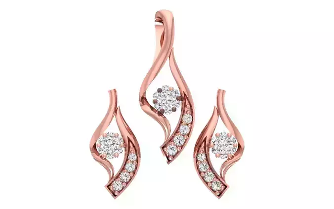 Women Earrings Pendants Sets 3dm STL OBJ FBX Renders Details
