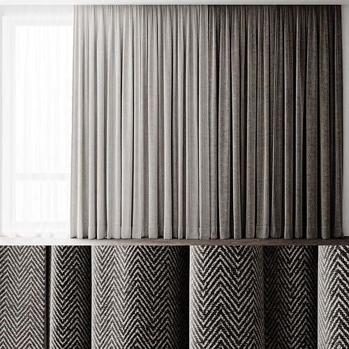 Curtains 6 herringbone 3D model