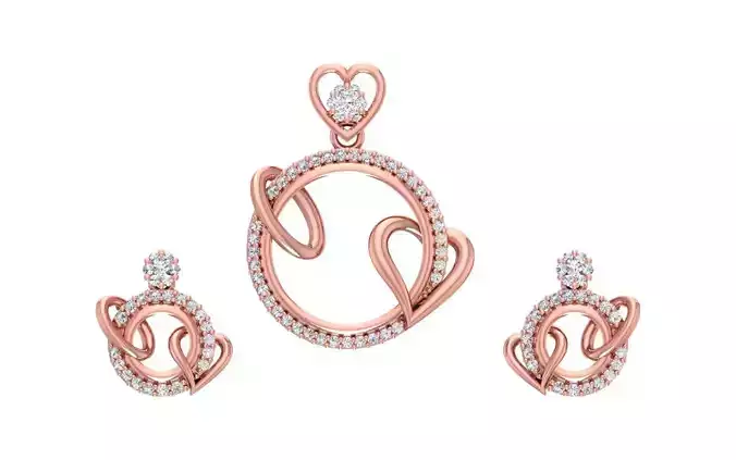 Women Earrings Pendants Sets 3dm STL OBJ FBX Renders Details