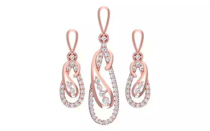 Women Earrings Pendants Sets 3dm STL OBJ FBX Renders Details