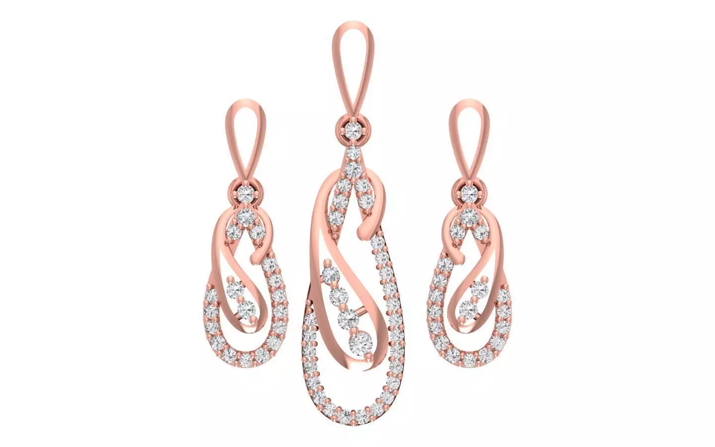 Women Earrings Pendants Sets 3dm STL OBJ FBX Renders Details 3D print model_0