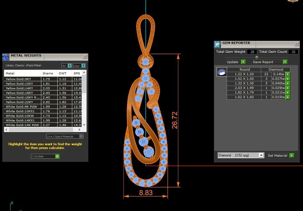 Women Earrings Pendants Sets 3dm STL OBJ FBX Renders Details 3D print model_8