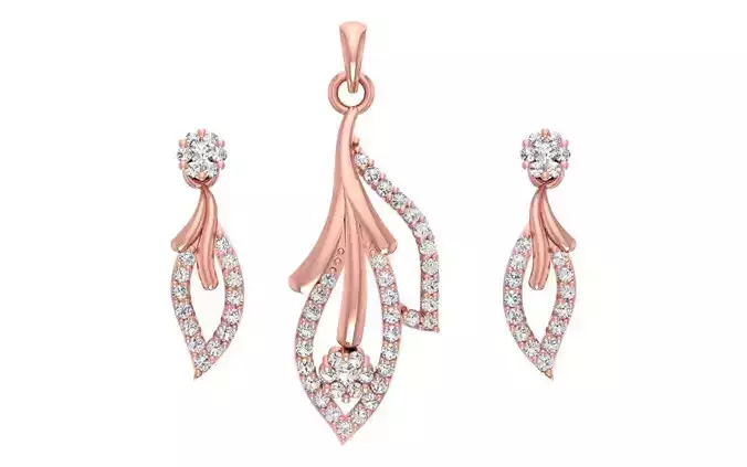 Women Earrings Pendants Sets 3dm STL OBJ FBX Renders Details
